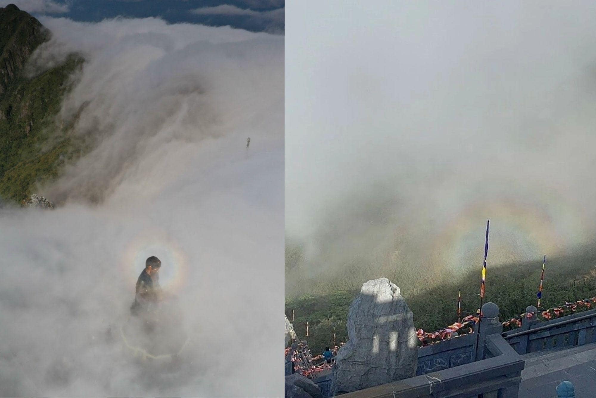 The rare Buddha Light phenomenon represents one of nature's most spectacular optical displays on Fansipan Peak 